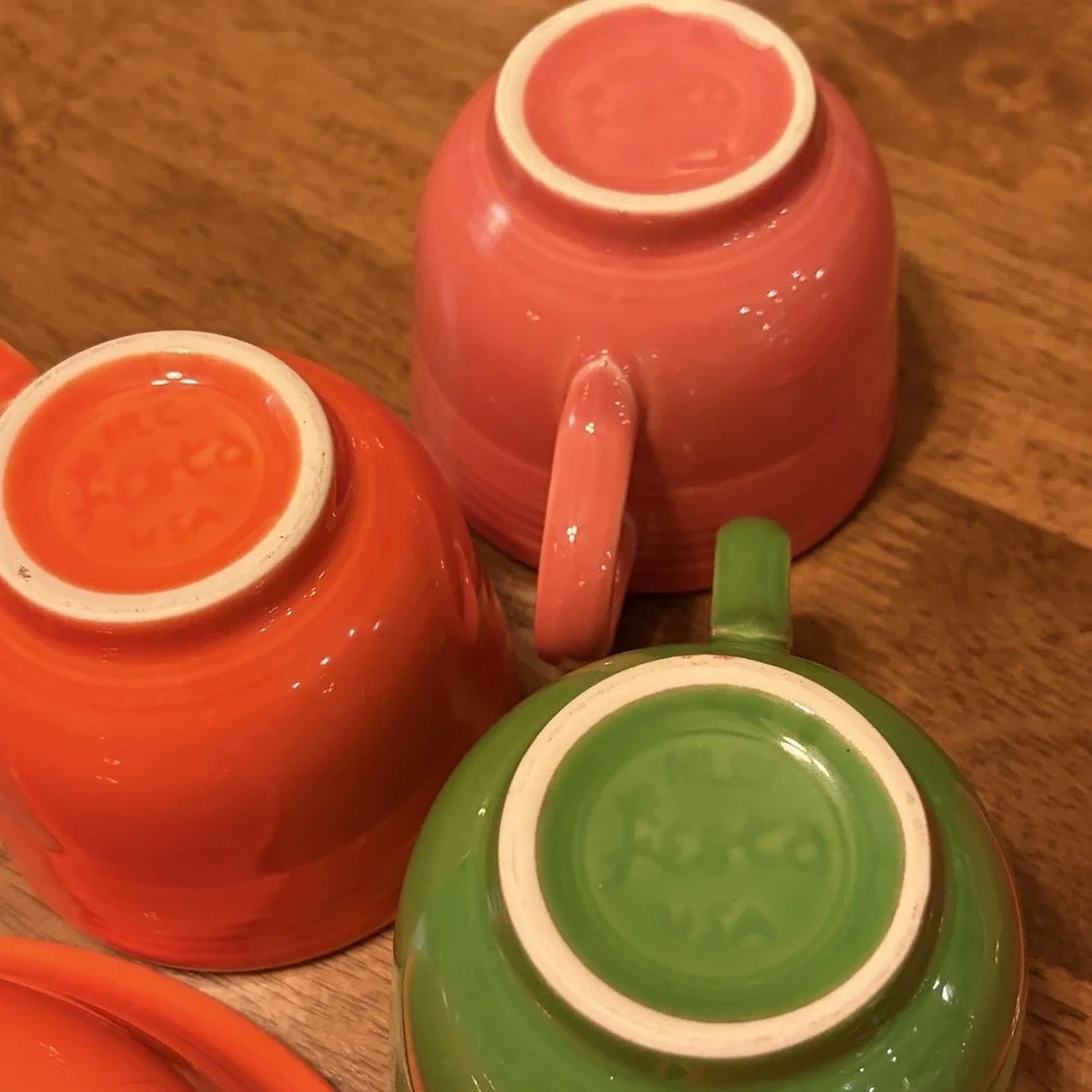 Vintage FIESTA‎  Homer Laughlin Fiestaware 3 Cups And 3 Bowls